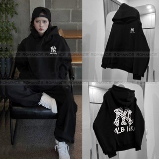  Áo Hoodie M.L.B NY Xước Form Rộng Nam Nữ ROMANCE STUDIO Unisex Nỉ Bông Dày Dặn Ấm Áp Không Xù Full Tag Mác 