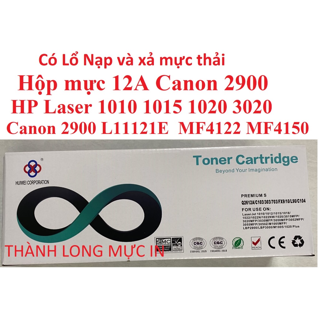 Hộp mực máy in Canon 2900 L11121E MF4122 MF4150 MF4680 L120 L140, L160 MF4270 HP 12A 1010 1015 1020 