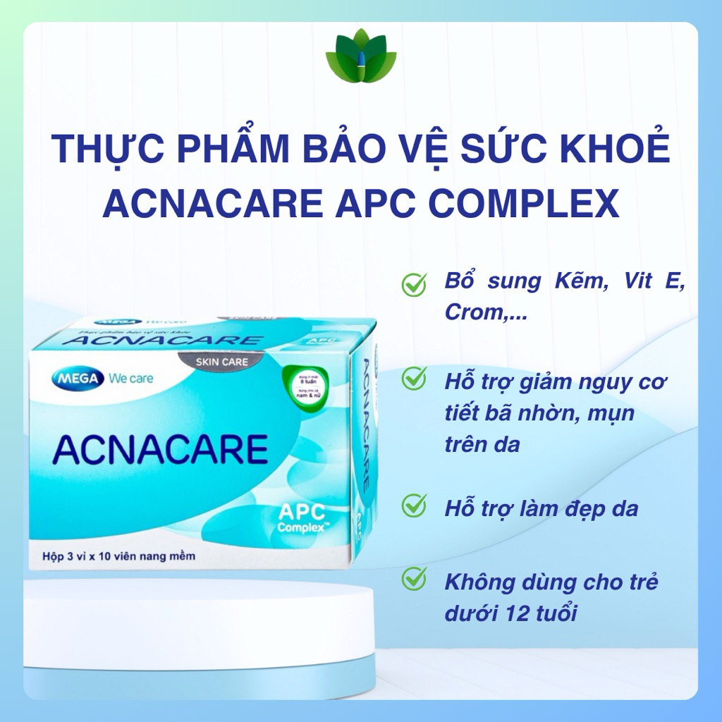 Viên uống hỗ trợ giảm dầu thừa trên da ACNACARE APC COMPLEX (Hộp 30 viên)