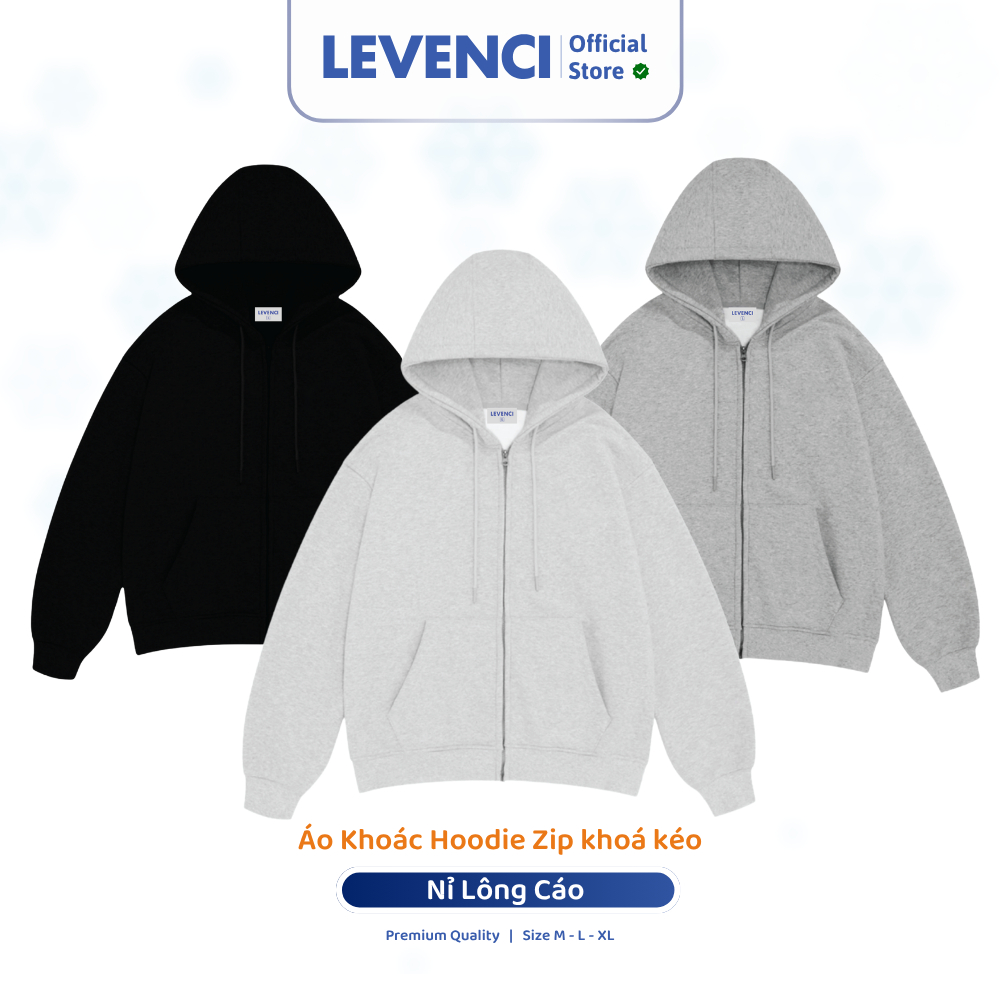 Áo Khoác Hoodie Zip Nam Nữ Khóa Kéo Chất Nỉ Nhung Lông Cáo Premium Form Rộng/ Levenci Basic