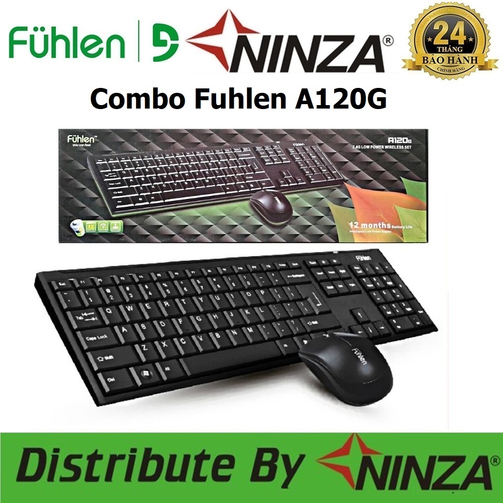 Bộ bàn phím và chuột không dây Fuhlen A120G + A120G - Hàng Chính Hãng Bảo Hành 24 Tháng