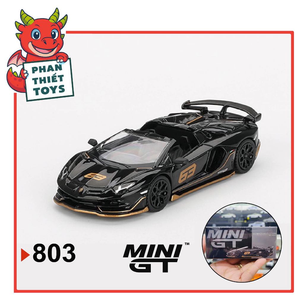 Mô hình xe Lamborghini Aventador SVJ 63 Roadster Nero Aldebaran