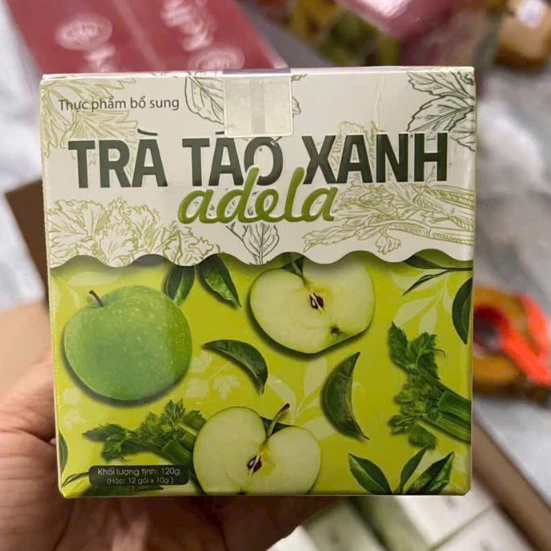 Trà Táo Xanh Giảm Cân ADELA đẹp da kiểm soát cân nặng Kelly Detox Hộp 12 gói