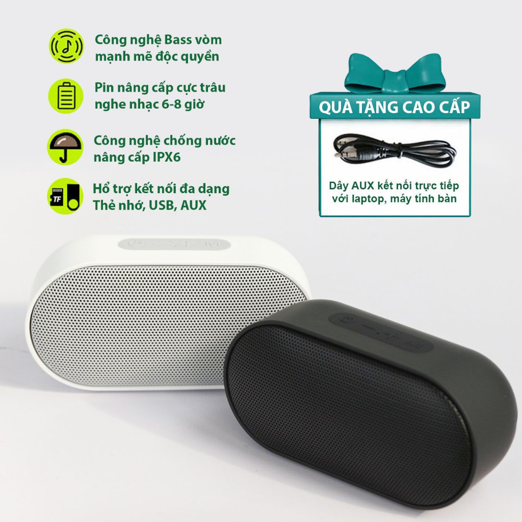 Loa Bluetooth Langsdom FM0209 | Bass cực căng | Pin 6-8h | Kết nối thẻ nhớ, USB, AUX | Chống nước IPX6 | TWS