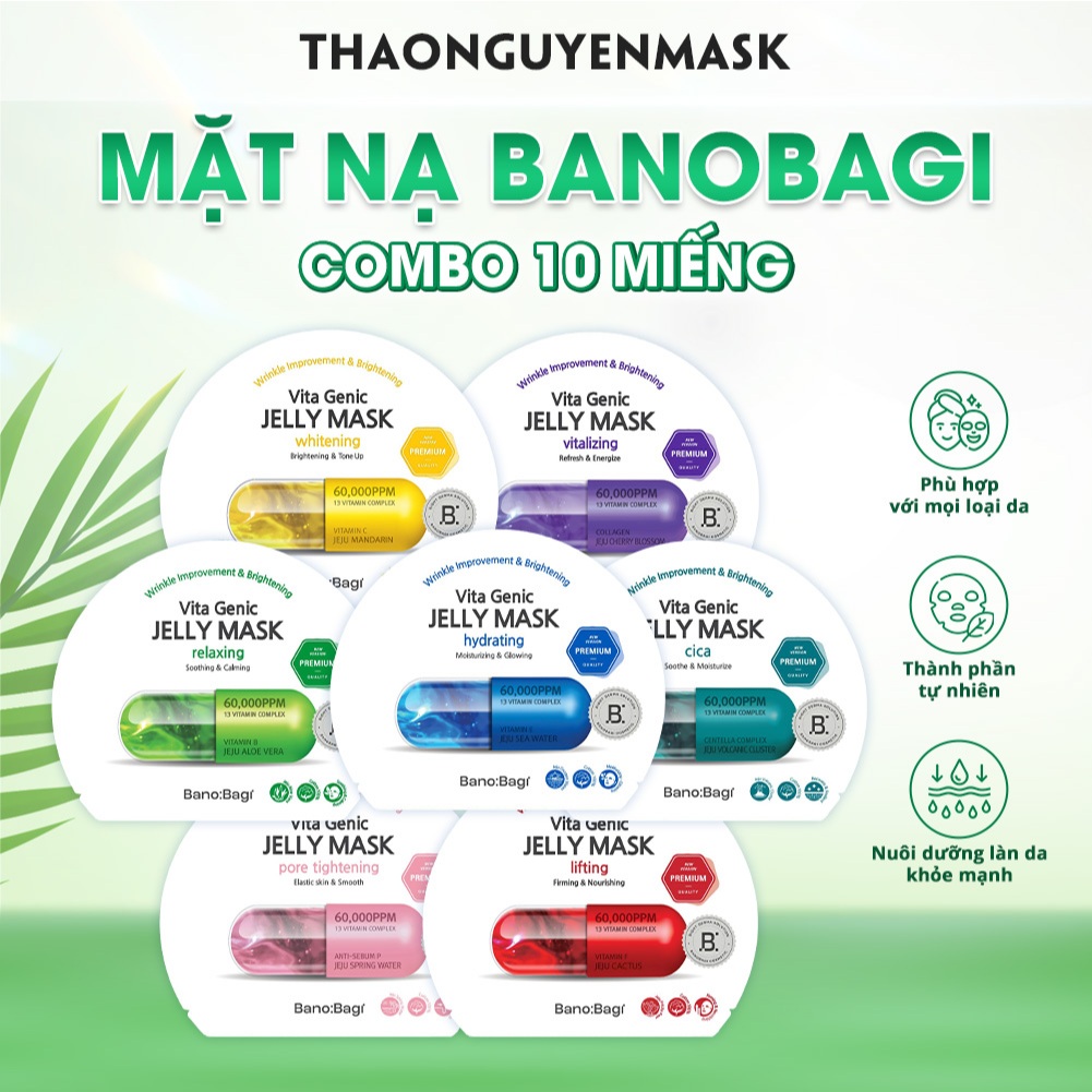 (MẪU MỚI NHẤT 2025) Mặt nạ Vita Genic Banobagi Vita Genic Jelly Mask Hàn Quốc PREMIUM(10 miếng)