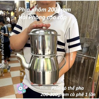  Phin cafe phin nhôm to phin pha ủ cà phê cỡ lớn 100gram - 200gram - 1kg 