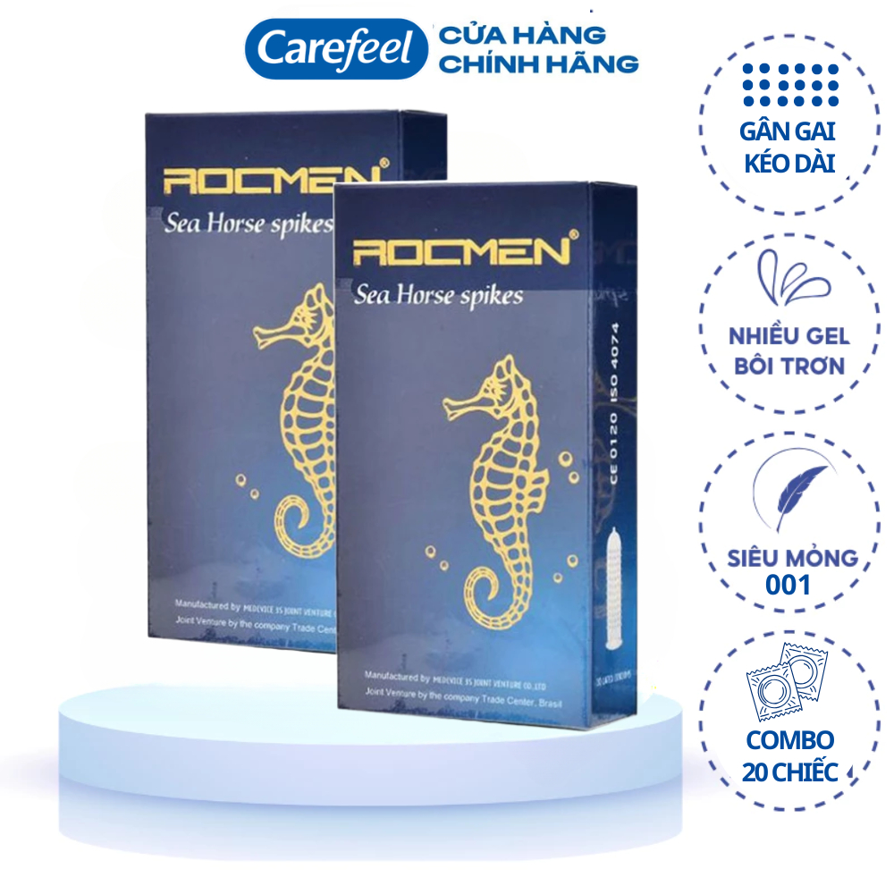Combo 2 Hộp 20 Chiếc Bao Cao Su Rocmen Kéo Dài Thời GIan,Gân Gai Nhiều Gel Bôi Trơn Chính Hãng