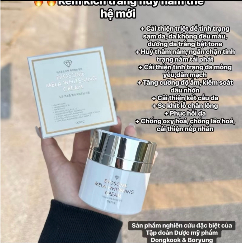 Kem Dưỡng Da Hỗ Trợ Dưỡng Trắng, Giảm Thâm Mờ Nám DOW EXOSOME Mela Whitening Cream 50g