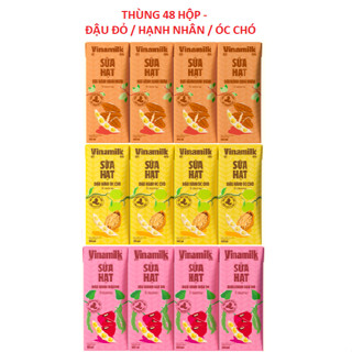  Thùng 48 hộp - SỮA ĐẬU NÀNH VINAMILK SUPER NUT 3 LOẠI HẠT ÓC CHÓ HẠNH NHÂN ĐẬU ĐỎ 180ML - Ít đường 