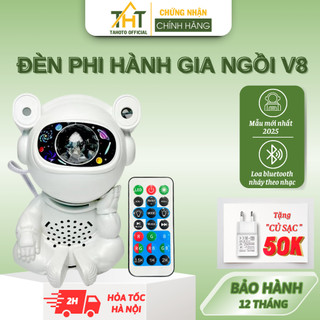  Đèn Phi Hành Gia Ngồi V8 TAHOTO Mẫu Mới Nhất 2025 Loa Bluetooth Nháy Theo Nhạc Chiếu Bầu Trời Sao Và Trăng Decor Phòng 