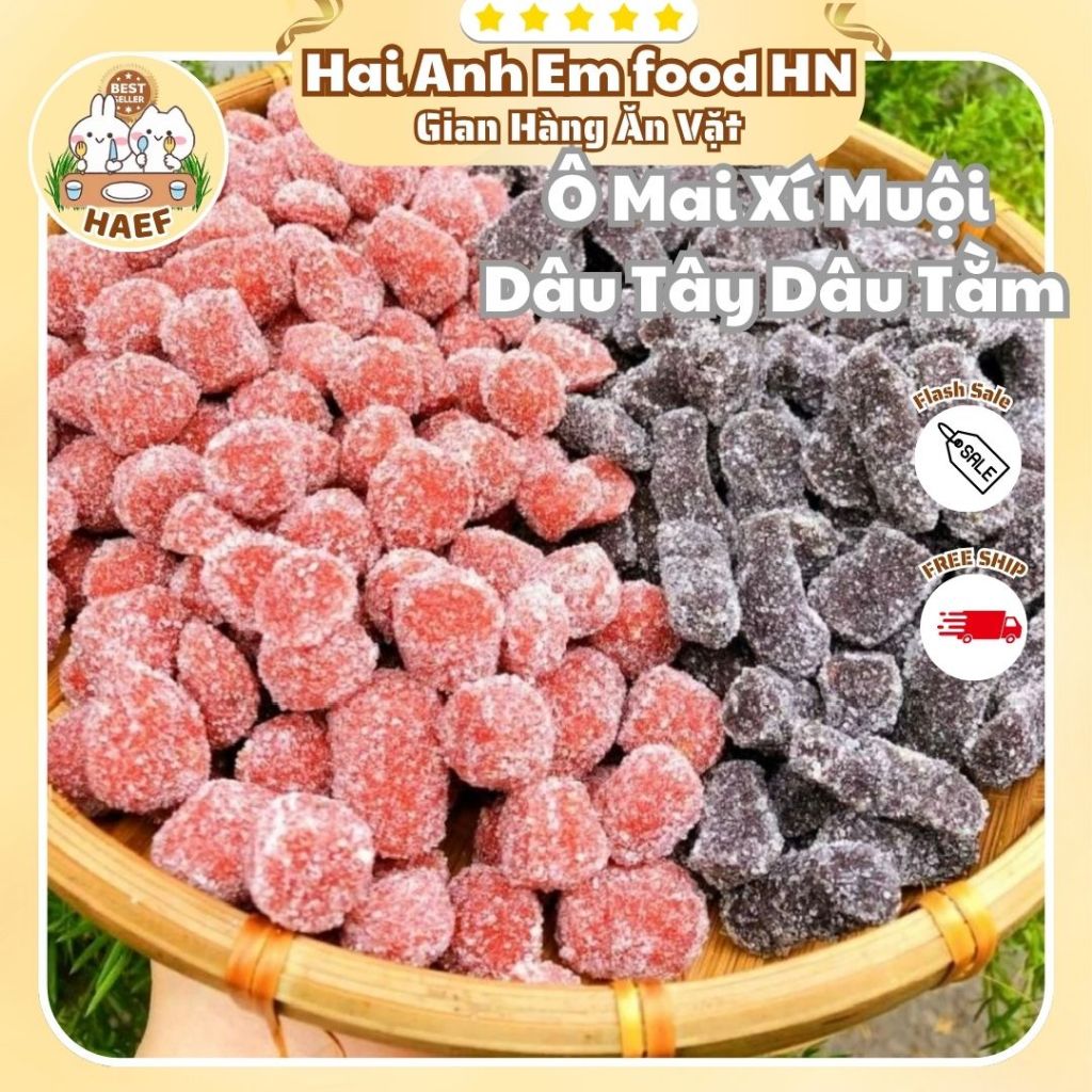 500GR Ô Mai Dâu Tây Mix Dâu Tằm, Ô Mai Me Cay, Ô Mai Dâu Tây, Ô Mai Xí Muội Đặc Sản Đà Lạt, Ô Mai Xí