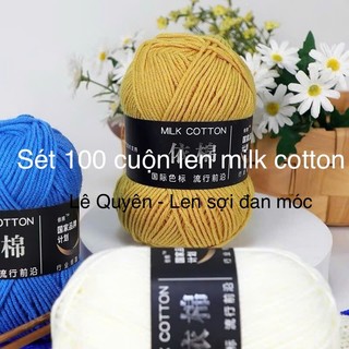 Sét 100 cuộn len milk cotton 50g
