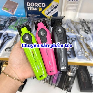 ✅ iPro Tông đơ chấn viền Barber S1088 cao cấp sắc nét 3 màu xanh đen hồng pin lithium 1600mAh