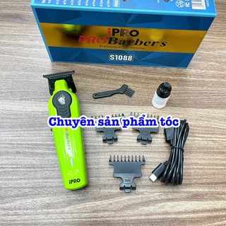 ✅ iPro Tông đơ chấn viền Barber S1088 cao cấp sắc nét 3 màu xanh đen hồng pin lithium 1600mAh