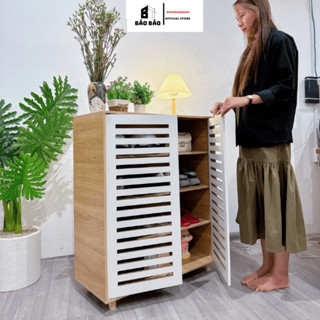  Tủ gỗ đựng đồ tủ giày tiện dụng có ngăn tầng MDF chống thấm phong cách hiện đại - TG09 