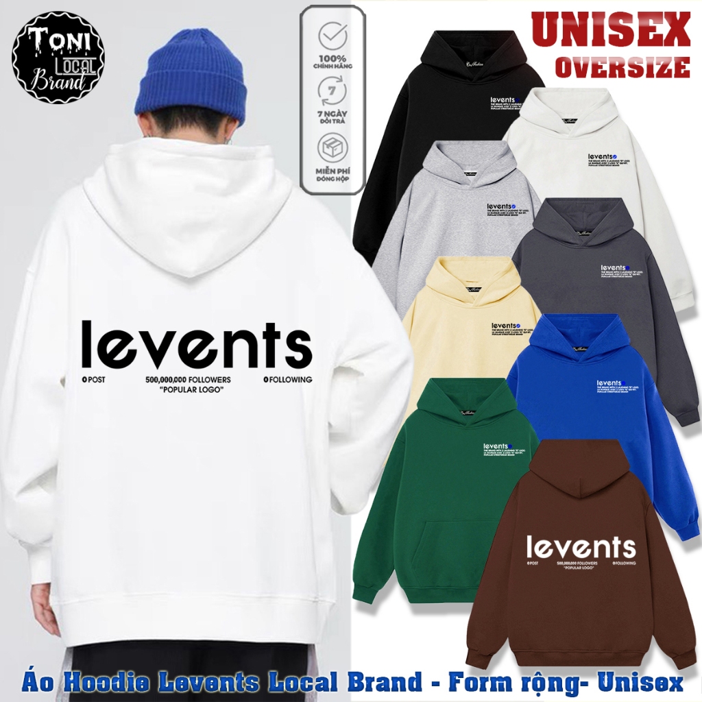 Áo Hoodie LEVENTS Local Brand Nỉ bông Cực dày Form rộng Unisex (HD2000L - Hàng Chính Phẩm)