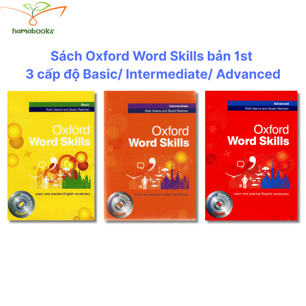 Sách Oxford Word Skills bản 1st - 3 cấp độ Basic/ Intermediate/ Advanced - Bản in lazer đẹp nét
