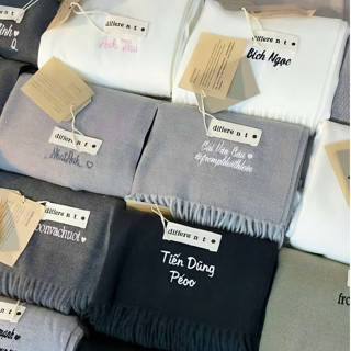 [Thêu Tên] Khăn Len Cashmere Cao Cấp Thêu Tên Theo Yêu Cầu, Khăn Choàng Cổ Quà Tặng Bạn Trai Bạn Gái Phong Cách Hàn Quốc