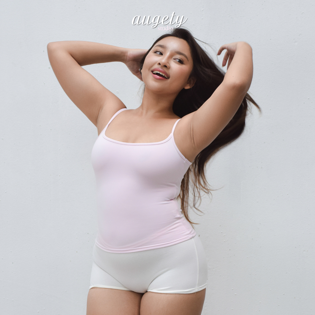 Áo Hai Dây Basic Chiết Eo Vải Thun Cao Cấp Augety Studio MIRA TOP | BigBuy360 - bigbuy360.vn