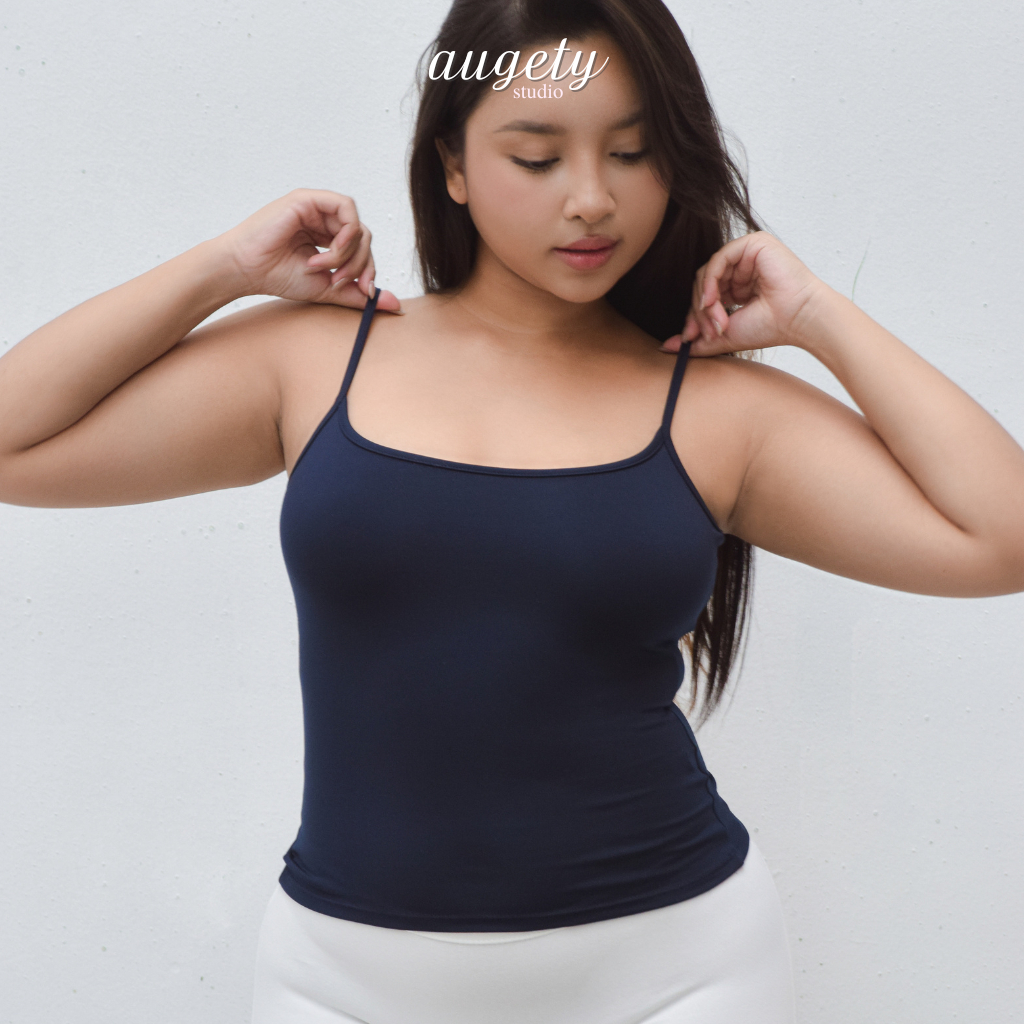 Áo Hai Dây Basic Chiết Eo Vải Thun Cao Cấp Augety Studio MIRA TOP | BigBuy360 - bigbuy360.vn