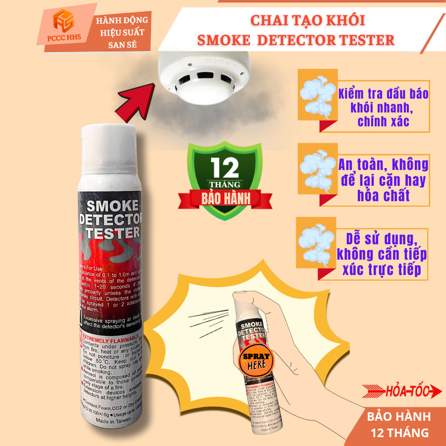 [Chính hãng] Chai xịt cầm tay tạo k h ó i - Dùng để test / kiểm tra đầu báo k h ó i  Horing AH-03151