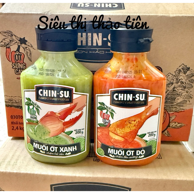 Xốt Chin-Su Muối Ớt Đỏ, Muối Ớt Xanh Chấm Hải Sản, Lẩu Nướng, Gà Chai 200G