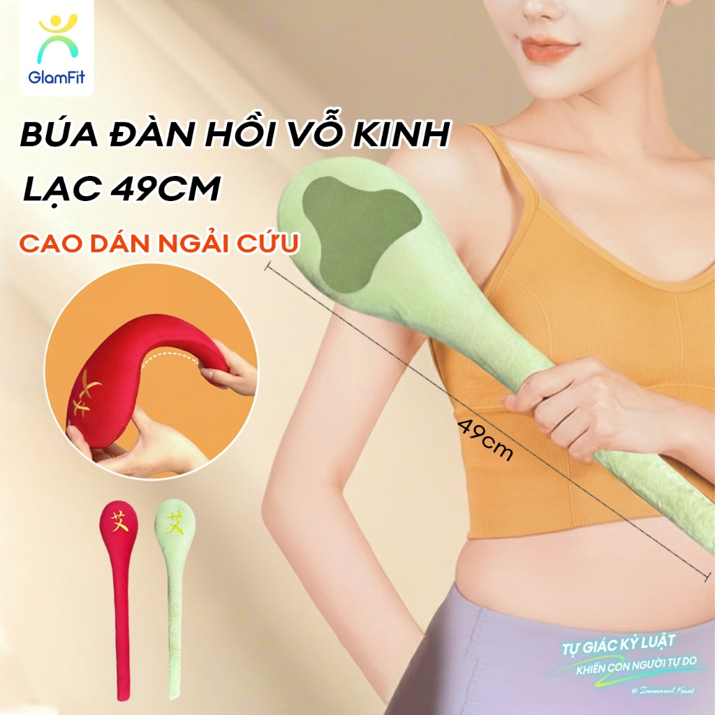 Búa Vỗ Kinh Lạc Đàn Hồi 49cm kèm Cao dán ngải cứu Vỗ cơ thể không đau Quà tặng cho người cao tuổi Tặng người cao tuổi