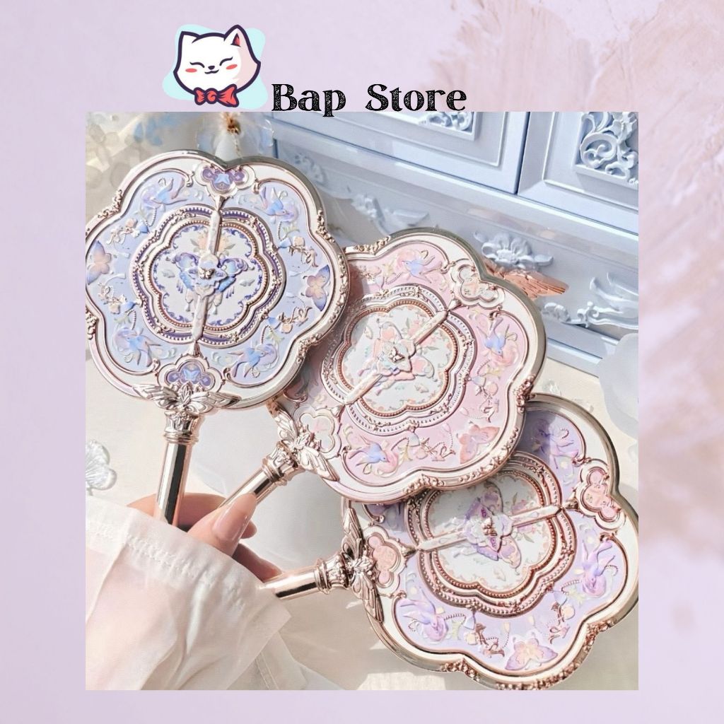 [Sẵn xanh, hồng][Flower Knows] Gương cầm tay hồ điệp Flower Knows Butterfly Cloud Collar