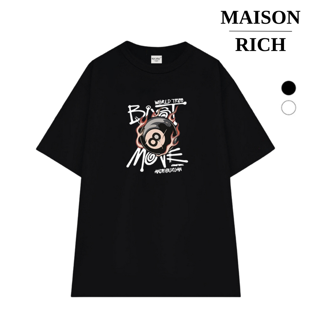 Áo Thun Maison Rich Premium Tee Bi A Lửa 8Ball Flames