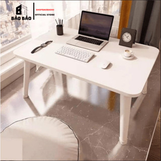  Bàn học Bảo Bảo gấp gọn ngồi bệt mặt gỗ trắng chất liệu gỗ MDF để giường để học gấp gọn tiện lợi 