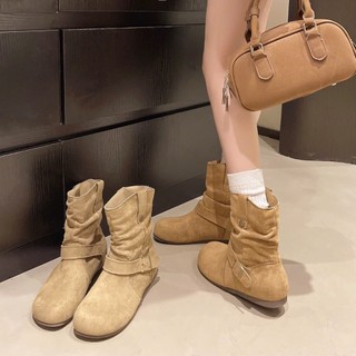 [FULLBOX-QCCC] Bốt nữ chất da nhung khóa mới trẻ trung ANNA 3 màu trẻ trung