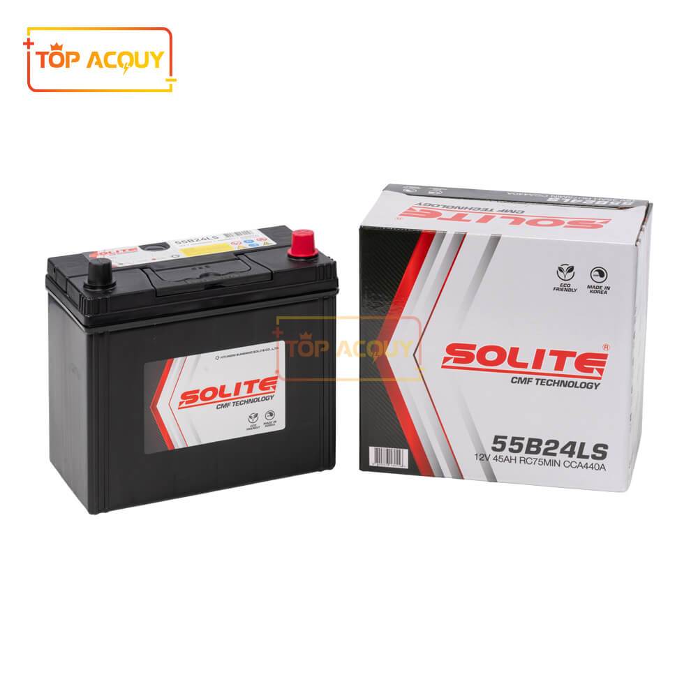 ắc quy SOLITE 55B24LS 12v-45ah dành cho xe vios, CR-V, Honda civic,HR-V...