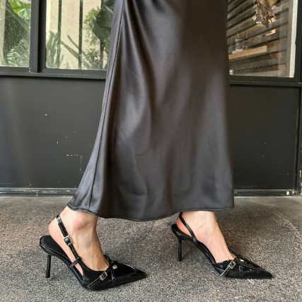 Giày cao gót nữ mũi nhọn cao 7cm 9 cm 2 khóa chéo x _NGOCTRINH STORE _K22 | BigBuy360 - bigbuy360.vn