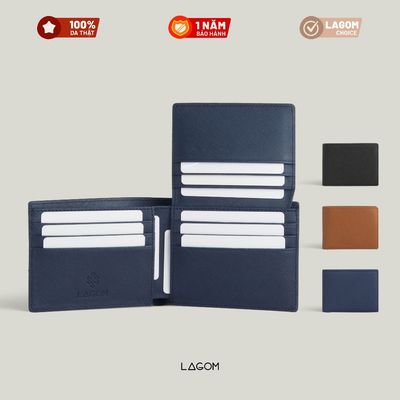 Ví Da Nam LAGOM - Plus Wallet - da Saffiano có cánh lật và ngăn ảnh