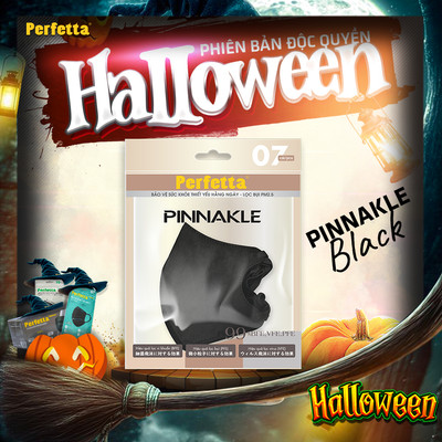 Phiên Bản Halloween - Khẩu Trang Perfetta 5D Pinnakle Màu Đen (7 cái/gói)