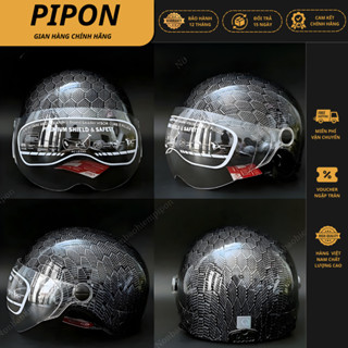  Nón Bảo Hiểm Nón Sơn Carbon Gắn Kính Cao Cấp - Mũ Bảo Hiểm Sơn Carbon Chống Bụi và Tia UV 