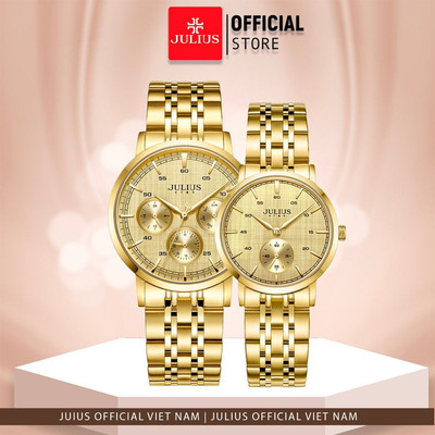 Julius Official | Đồng hồ đôi Julius Star JS-061 dây thép kính Sapphire (T52024)