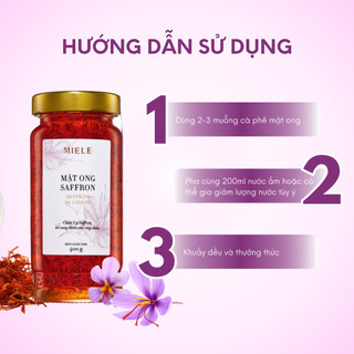 Mật Ong Saffron Miele 400g (2G Saffron, Thêm Sữa Ong Chúa)