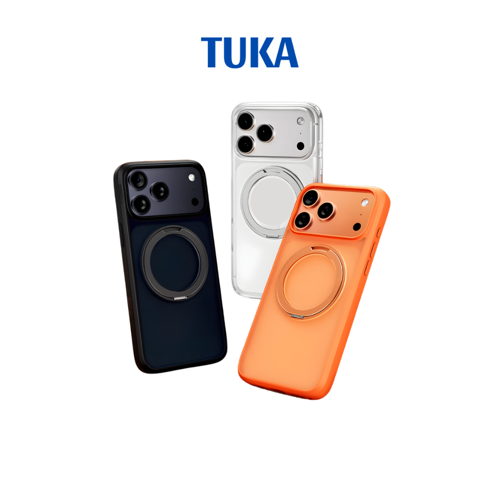 TUKA-Ốp điện thoại TORRAS O1S từ tính Giá đỡ xoay Chống rơi Chống vân tay Iphone 17 Promax Case 16 V