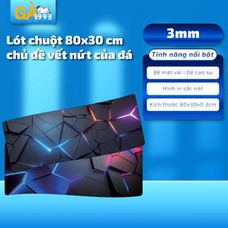 Lót Chuột Cỡ Lớn 80x30 – Vết Nứt Của Đá Ver 2 | Dày 3mm | Chống Trượt | Mặt Mịn Bo VIền Chắc Chắn