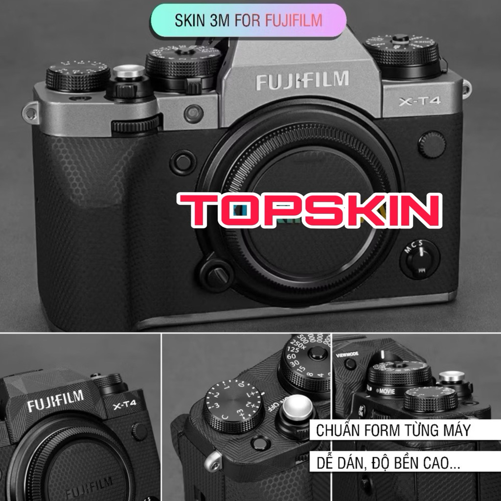 Miếng dán, skin 3M cho máy ảnh Fujifilm XS10, XT3/ XT4/ XT5, XT50, xt100, xt200