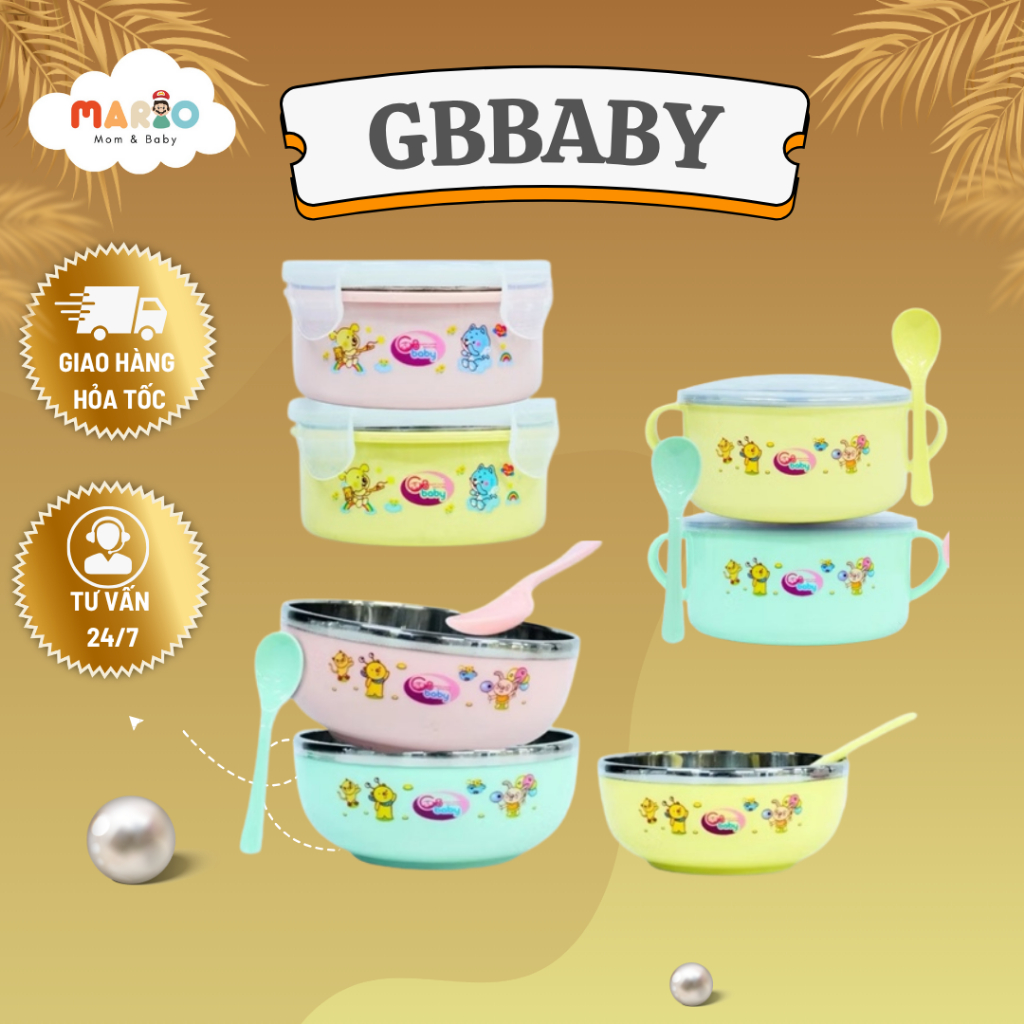 Bát ăn dặm inox GBBaby cho bé