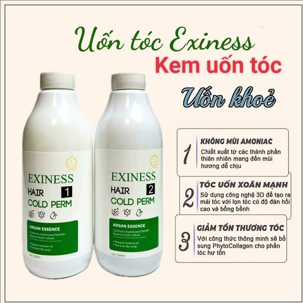 Kem Uốn  Ép Tóc exiness 500ml chuyên salon ,barber sóng căng mềm mượt