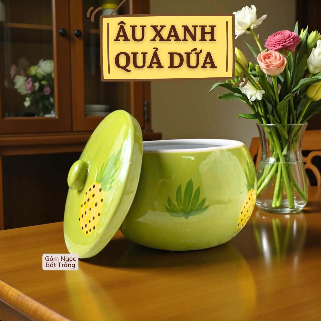 Âu đựng mỡ bằng sứ, liễn đựng mỡ, hũ đựng mỡ, âu mỡ sành, niễng đựng mỡ, hũ muối dưa cà, thố đựng mỡ