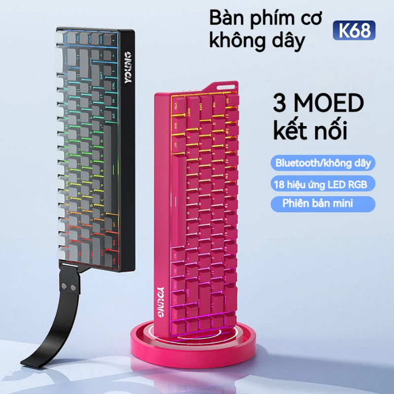 Bàn phím cơ Bluetooth Không dây ATAS K68D - Led RGB - Có hot-swap - Pin 4000mAh - Có APP tùy chỉnh - Sài Gòn Computer | BigBuy360 - bigbuy360.vn