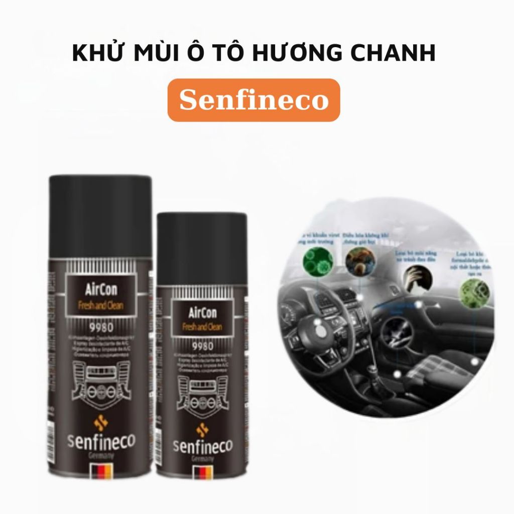 Chai Xịt Khử Mùi & Khử Trùng Không Gian Nhập Khẩu Từ Đức Senfineco 9980 AirCon Fresh And Clean