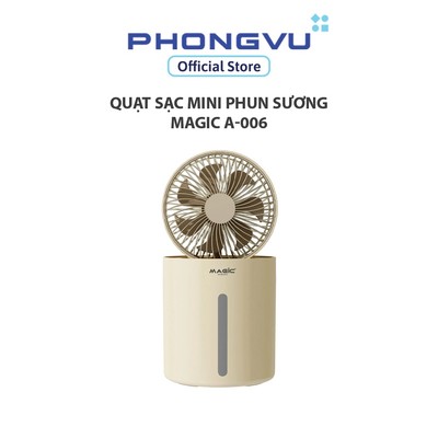 Quạt sạc mini phun sương Magic A-006 - Quạt + Phun sương 2L, 7 Cánh, 8.5W, Pin 3600mAh - Bảo hành 12 tháng
