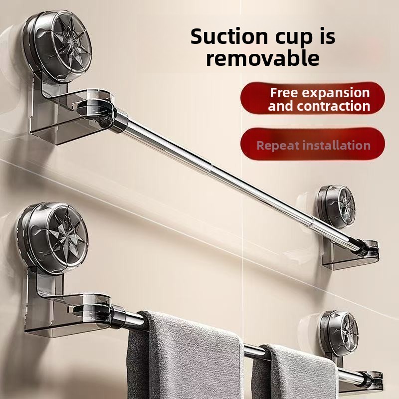 Suction cup Kệ khăn, no need for drilling, bathroom wall-mounted bath towel rack, bathroom telescopi
