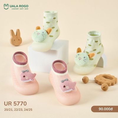 Giày bún tập đi cho bé Ualarogo đế Silicone mềm dẻo chống trượt an toàn bảo vệ ngón thoáng khí 5641