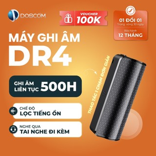  Máy Ghi Âm DR4 Doscom Mini Siêu Bền – Ghi 500 Giờ Lọc Tiếng Ồn Nghe Lại Bằng Tai Nghe Bộ Nhớ 16GB 